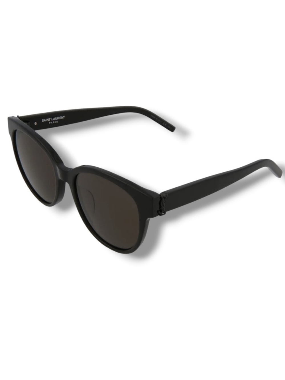 YSL Yves Saint Laurent 55mm Black Round Sunglasses Shades NWT Case & Cloth